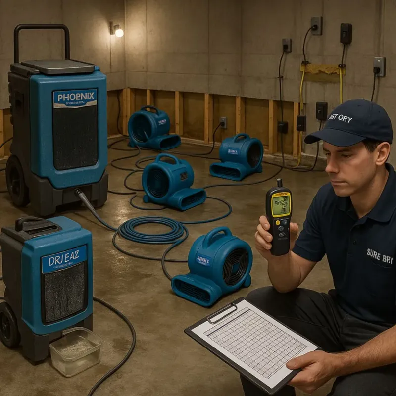 Structural Drying and Dehumidification process in DeBary, FL